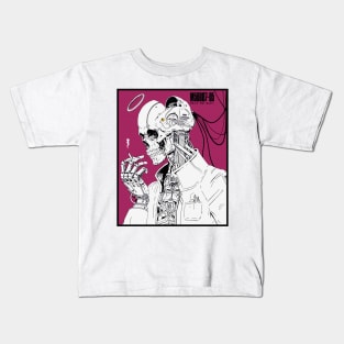 Vaporwave Cyborg Skull Urban Cool Style Kids T-Shirt